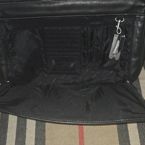 Vintage El Portal Black  Leather Breifcase Messenger Bag - Picture 4 of 11